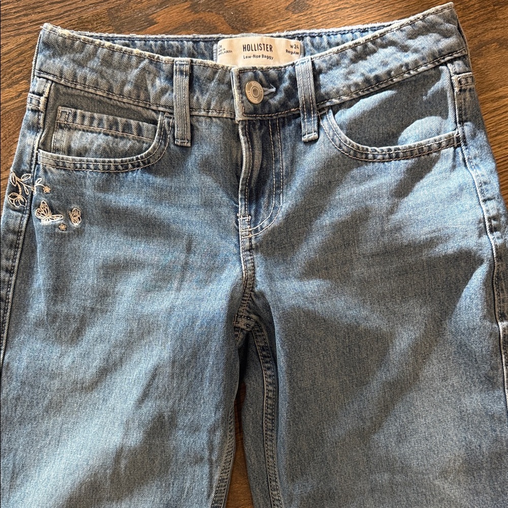 Hollister Low Rise Baggy Women's Light Washed Denim Jeans W24 Regular